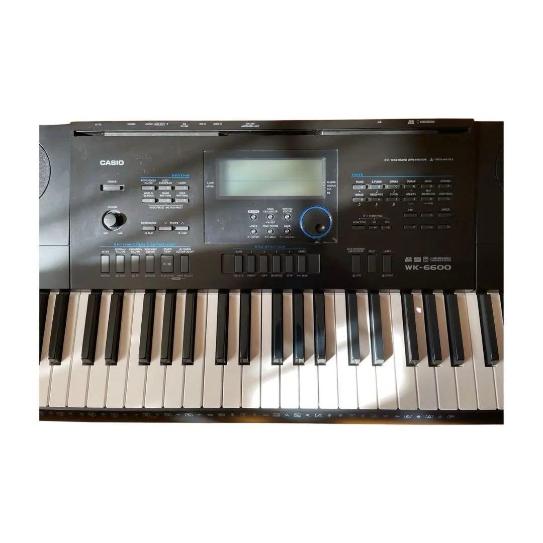 CASIO WK-6600 76鍵盤 電子キーボード 譜面台・ACアダプター付