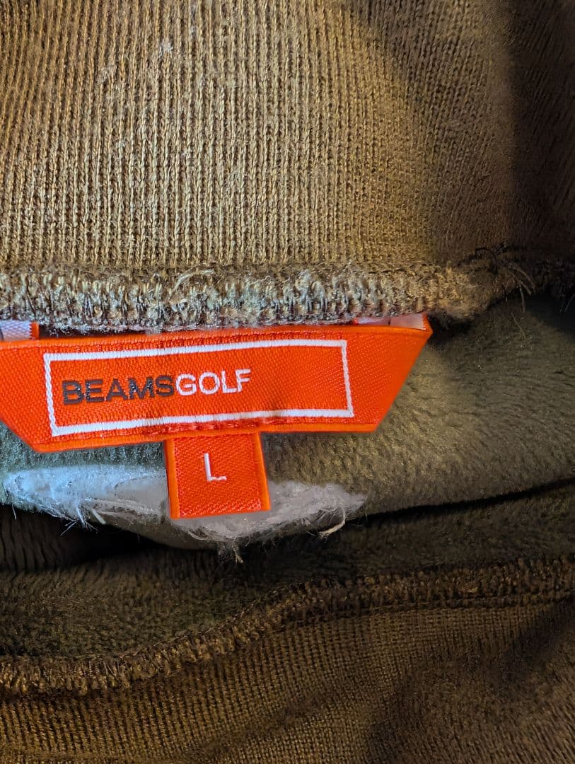 BEAMS GOLF オリーブ ハイネック トレーナー