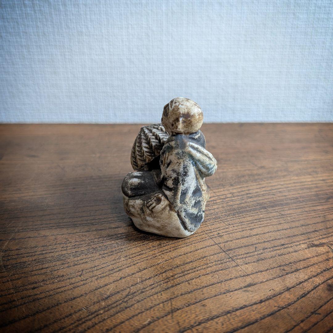 【極上・音良】西行法師 磁器製 置物 明治〜昭和初期 添景 煎茶飾り 骨董