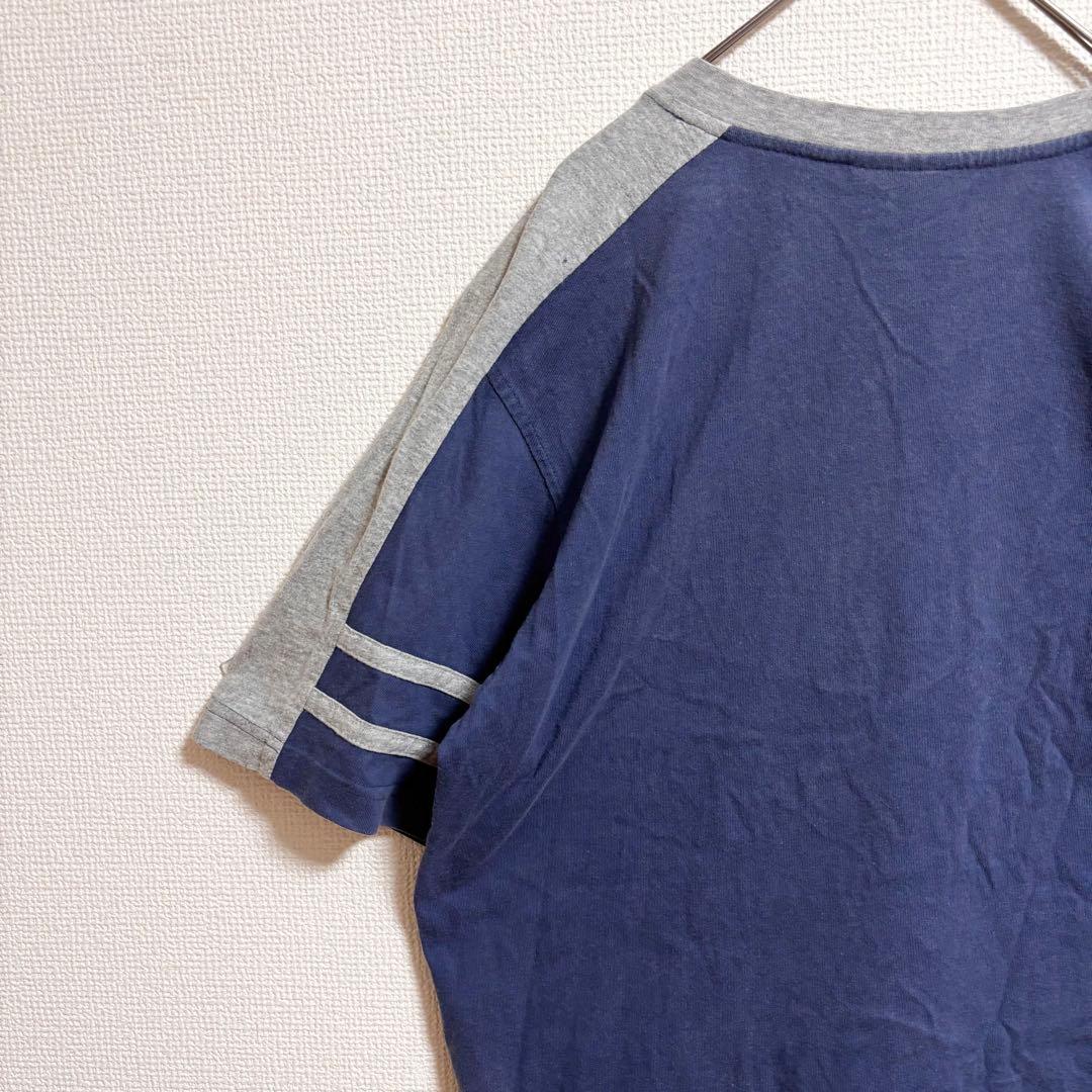 c580 NYヤンキース 刺繍ロゴ 切替デザイン Tシャツ XL ストリート野球