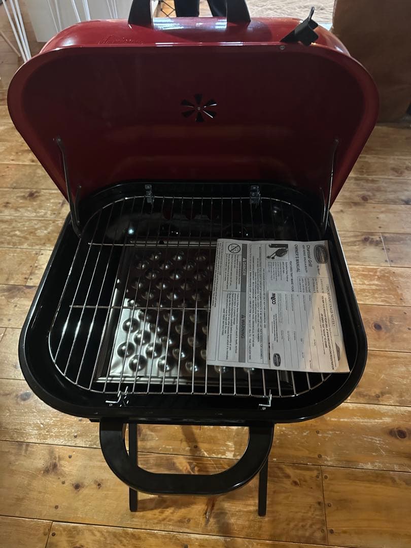 ポータブルチャコールグリル 赤　アメリカングリル　新品未使用品