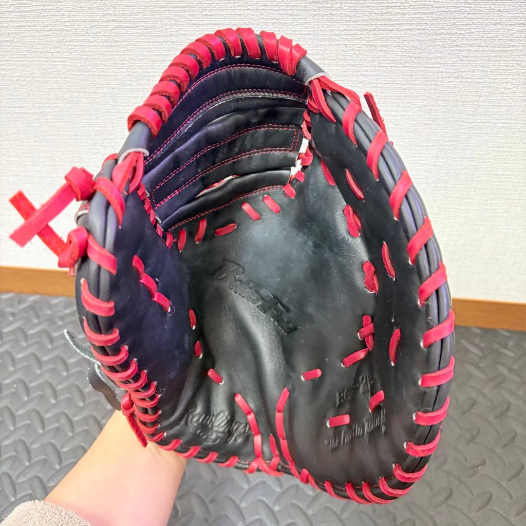 Rawlings 一般軟式ファーストミット 右投げ用 ブラック×レッド