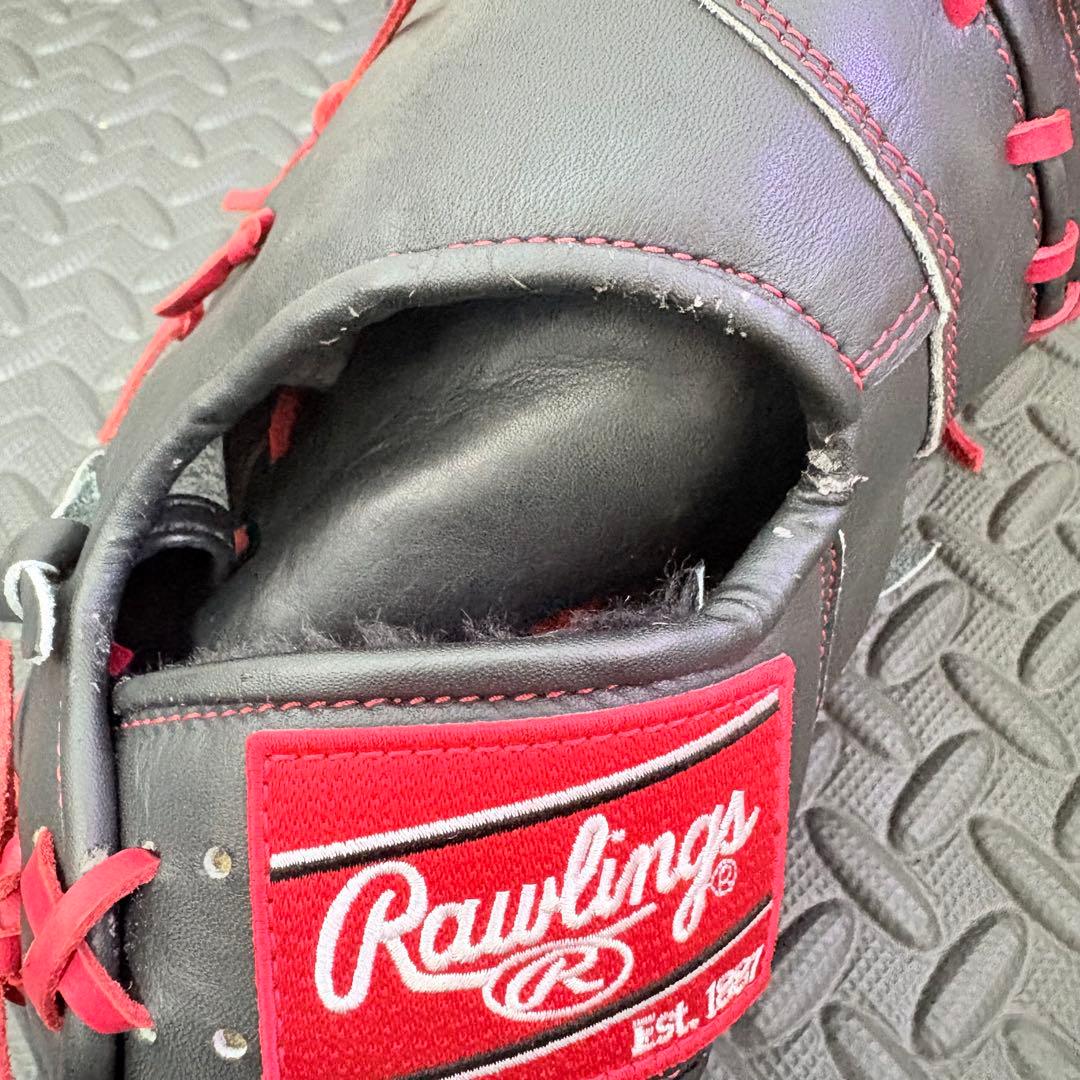 Rawlings 一般軟式ファーストミット 右投げ用 ブラック×レッド