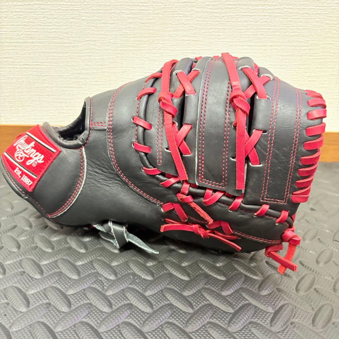 Rawlings 一般軟式ファーストミット 右投げ用 ブラック×レッド
