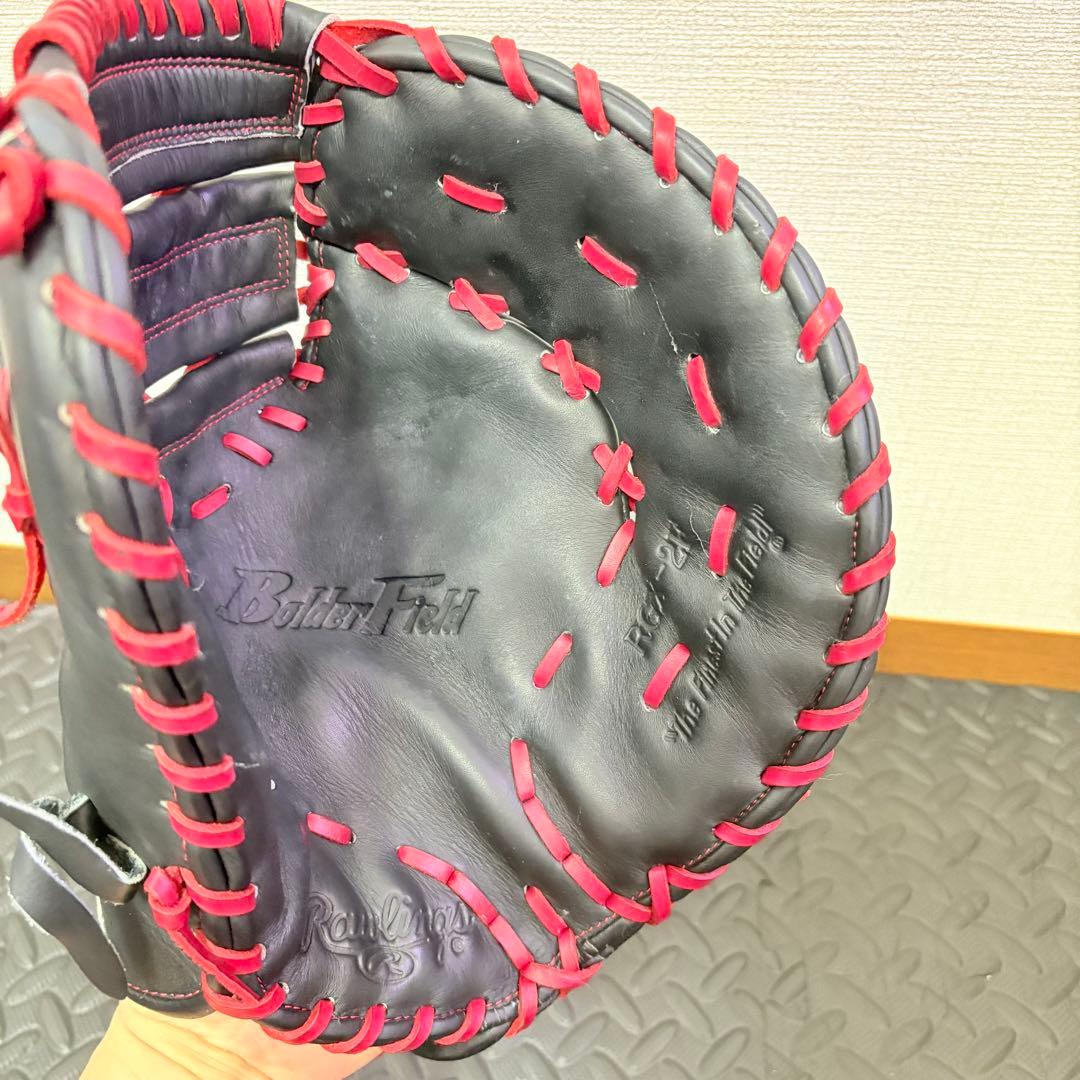 Rawlings 一般軟式ファーストミット 右投げ用 ブラック×レッド