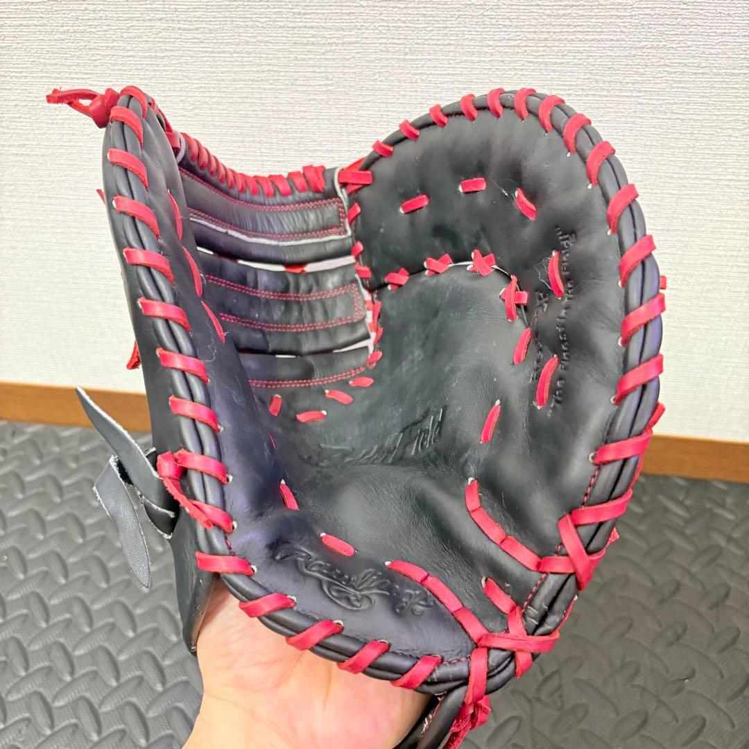 Rawlings 一般軟式ファーストミット 右投げ用 ブラック×レッド