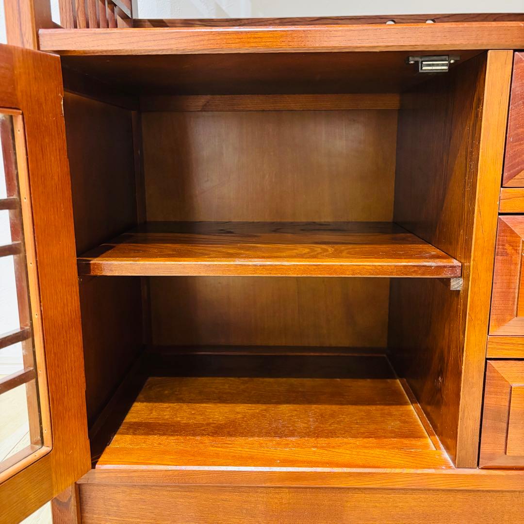 karimoku カリモク　飾り棚 茶箪笥 茶棚　昭和レトロ