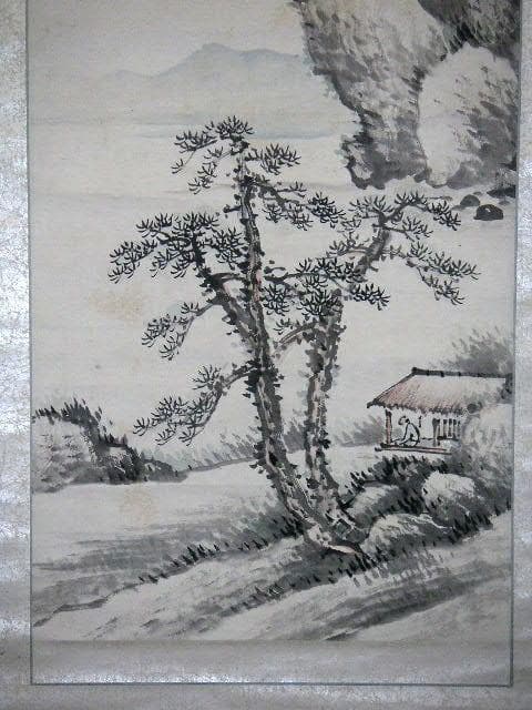 ♥掛軸　山水図　 山本 石荘　掛け軸　骨董品
