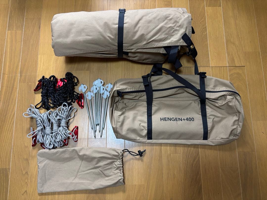 GOGlamping HENGEN+ 4x4m スクエアタープ TC サンド