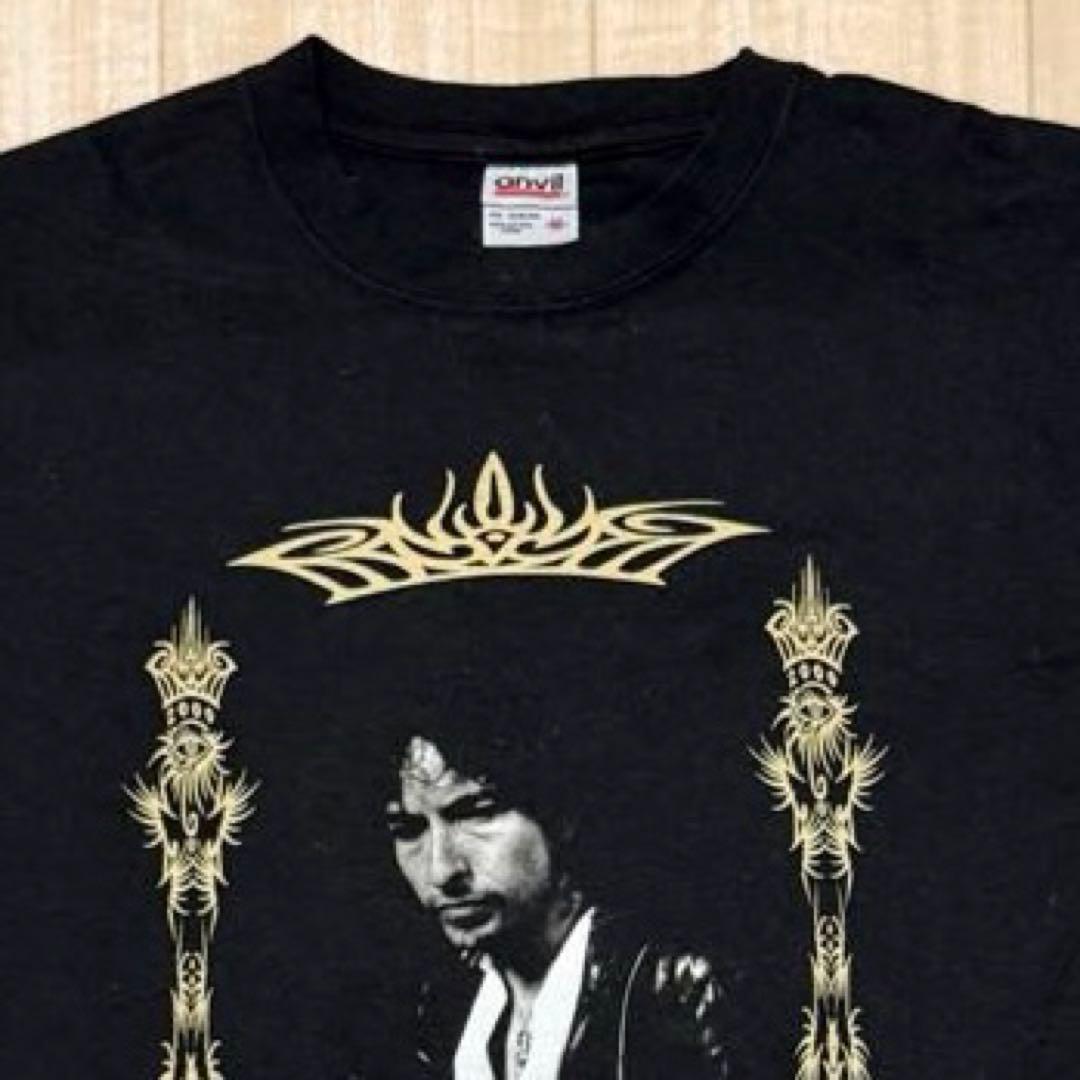 極美品 anvil 赤バータグ ボブディラン Tシャツ M 00s トライバル