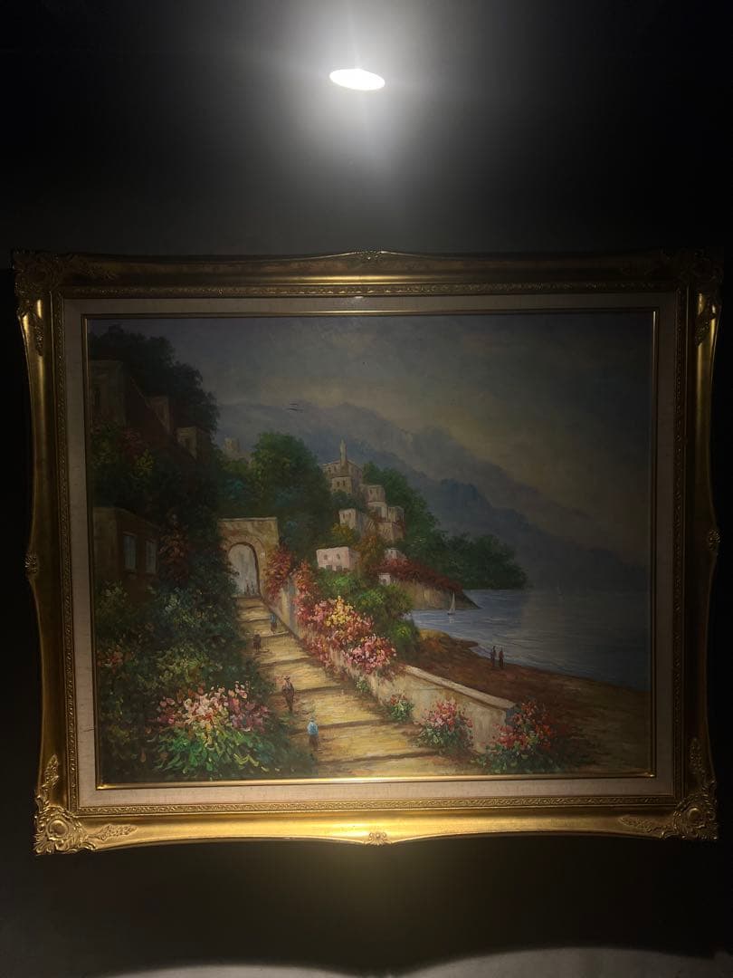 ほかの方発送×風景画 大作　油彩画 直筆サインあり