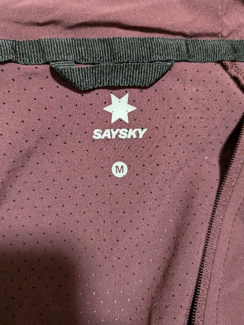 SAYSKY フード付きウィンドブレーカー バーガンディ