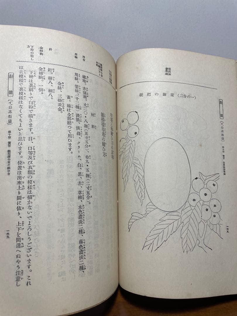 共立女子職業学校　教科書「刺繍 」　日本刺繍　明治　大正　昭和　服飾資料