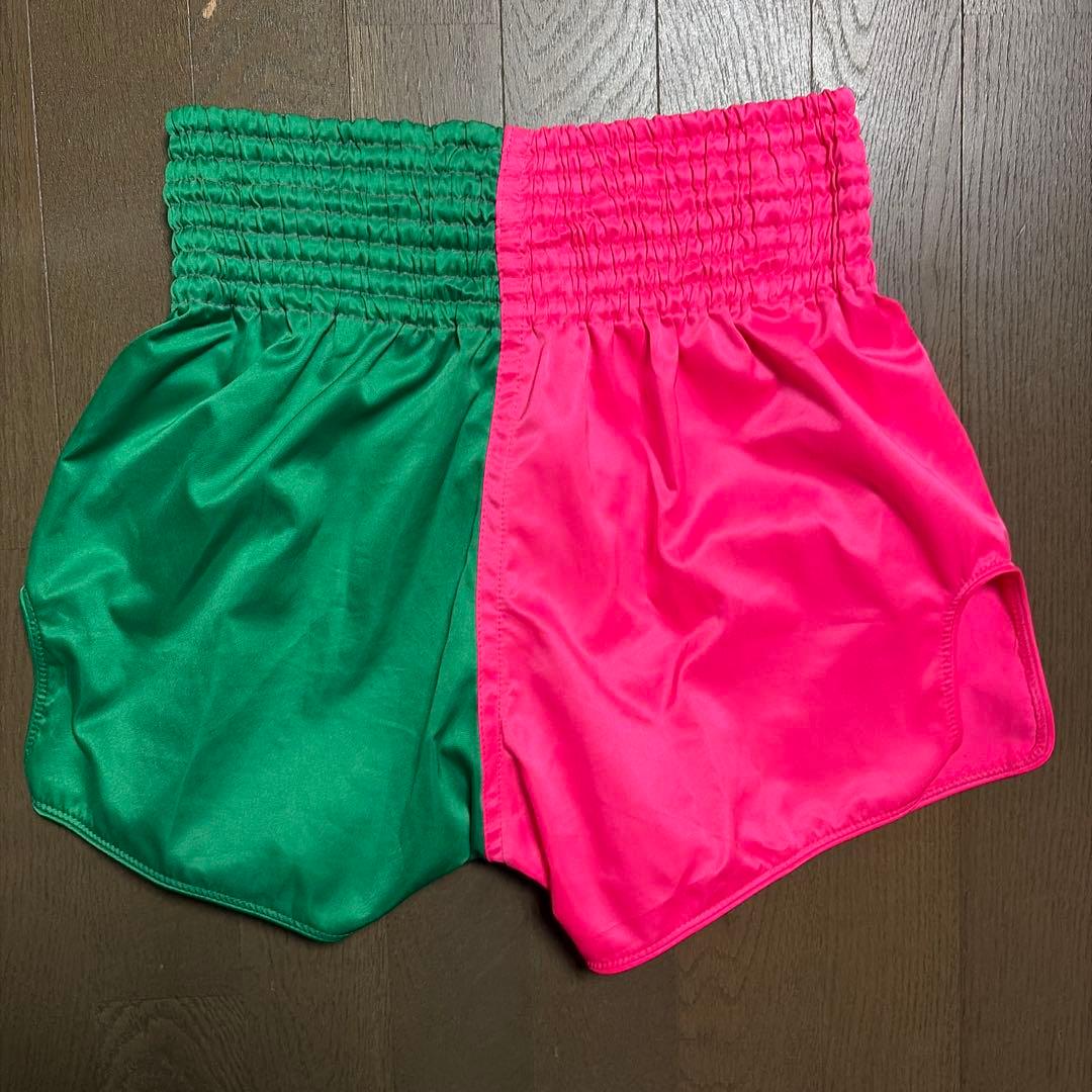 Fairtex キックショートパンツ ピンク/グリーン