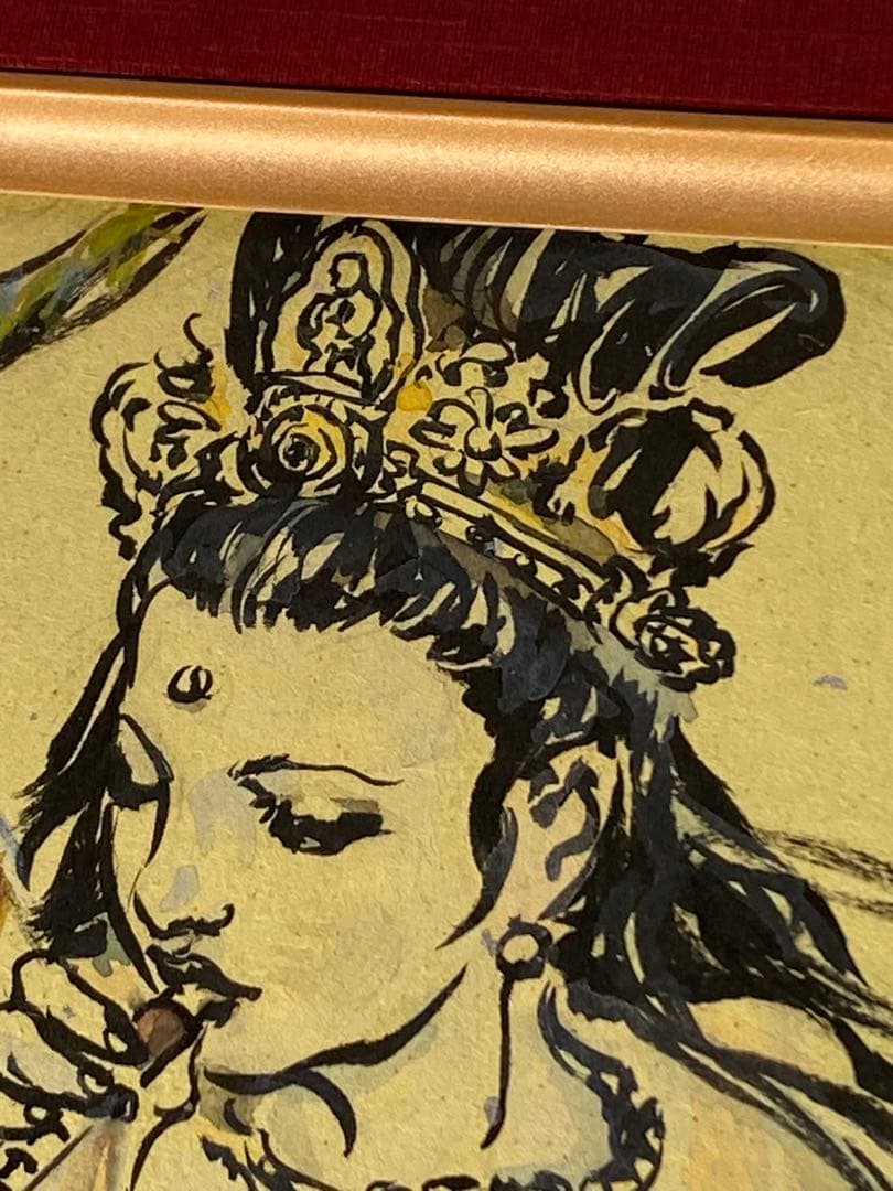 2888❣️近藤　大理　　絵画　　篳篥持つ飛天