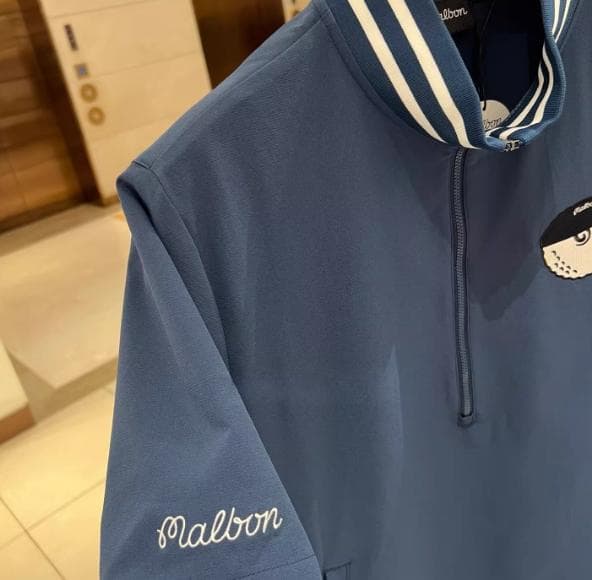 Malbonゴルフウェア半袖トップス 立ち襟 ロゴ入り人気完売モデル シンプル✨