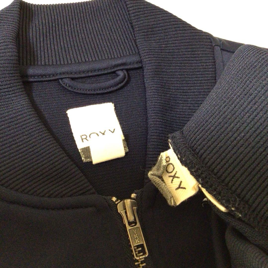 ROXY テープロゴ 丈短 セットアップジャージ 上下セット 紺 M レディース