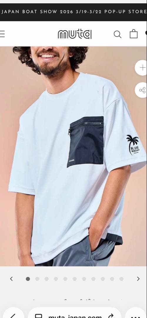 【美品】muta marine GOLF ムータマリン　ジップポケットTシャツ
