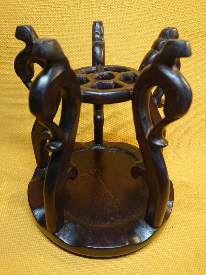 唐木　花台　香炉台　中国古玩　置物　インテリア　工芸品　美術品　A2983