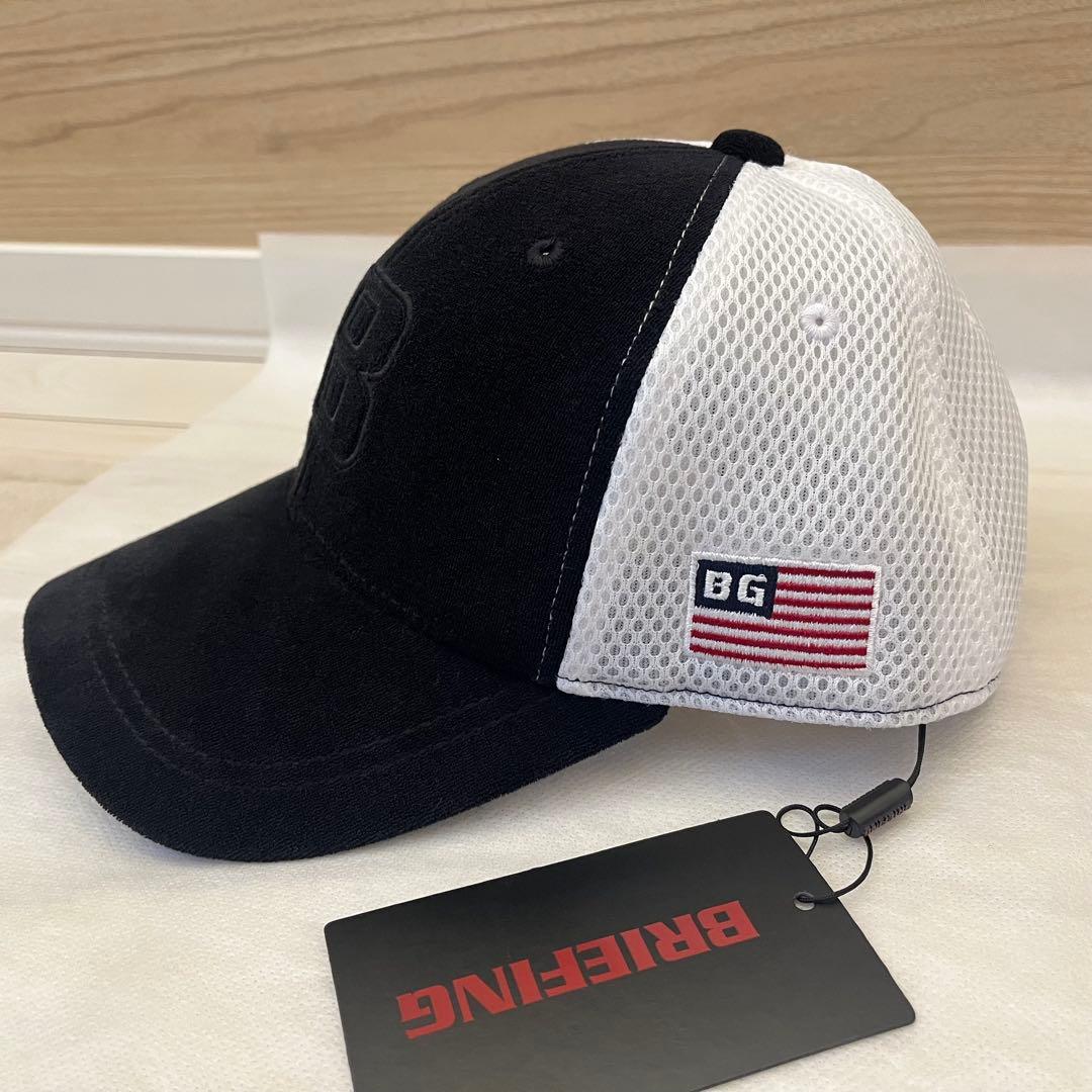 新品★BRIEFING PILE INITIAL EMB CAP 黒×白 フリー