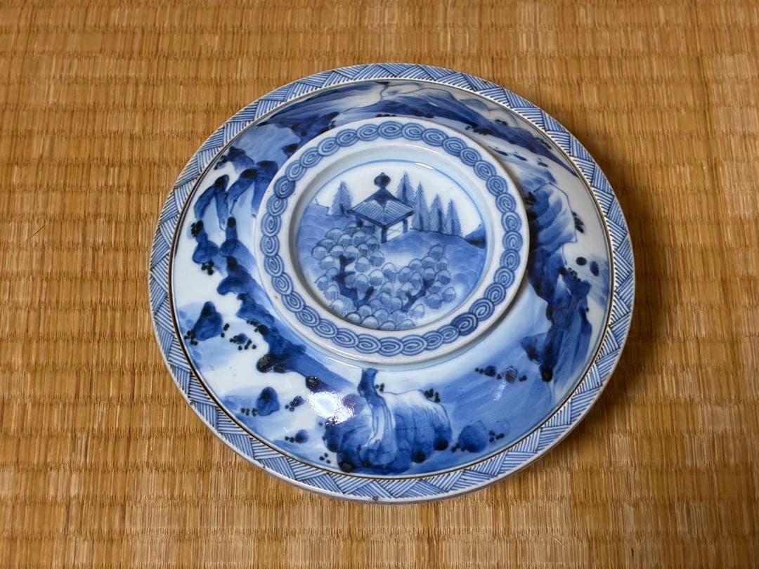 古伊万里 伊万里 染付 風景紋 蓋物 時代物