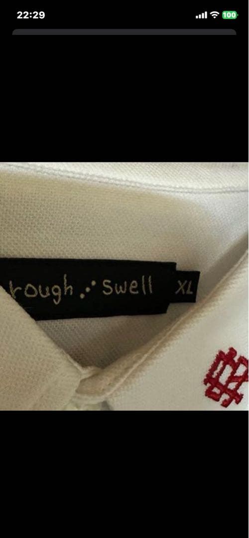 ROUGH AND SWELL 長袖シャツ ホワイト/ネイビー
