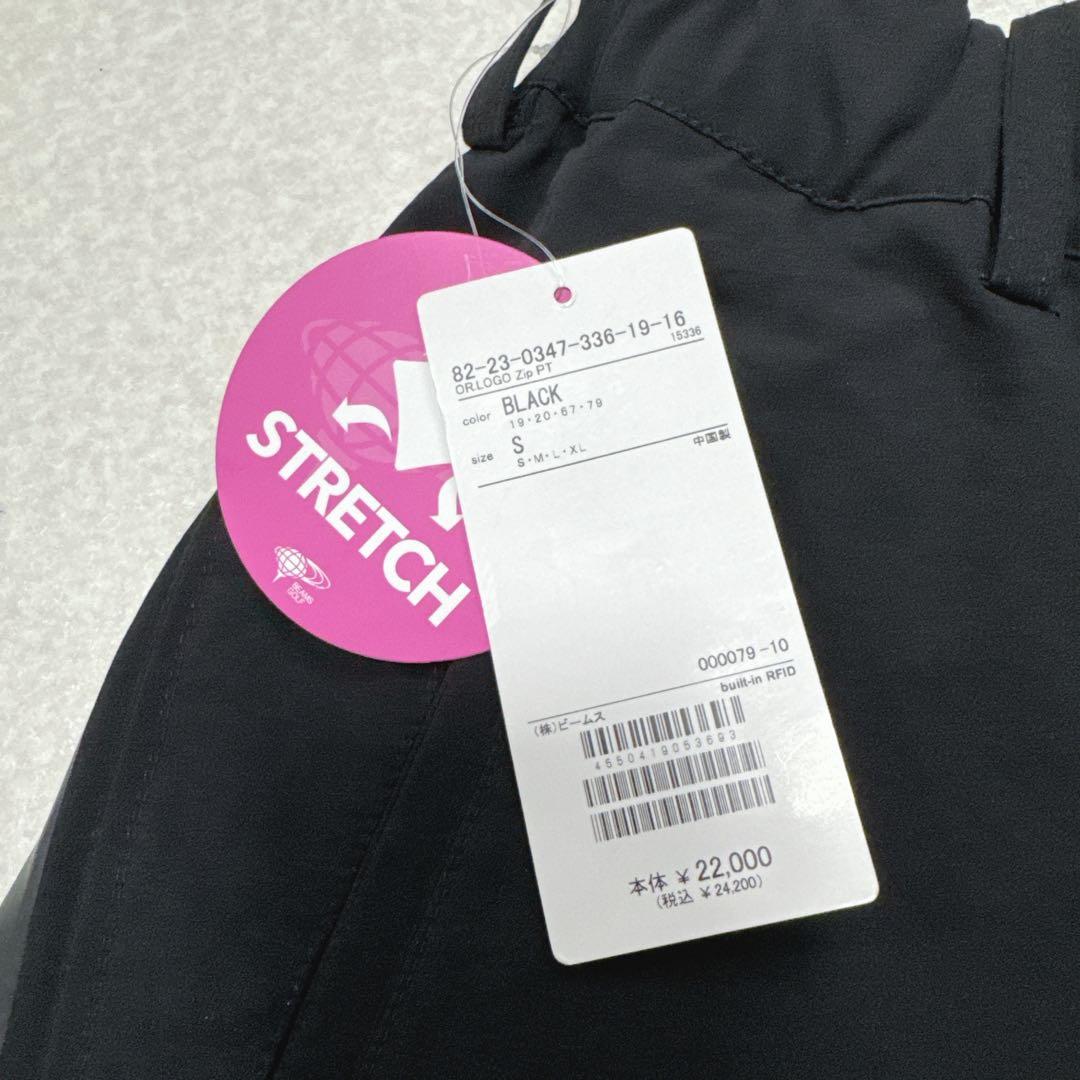 新品タグ⭐️BEAMS GOLF ストレッチパンツ ロゴジップ ブラック S