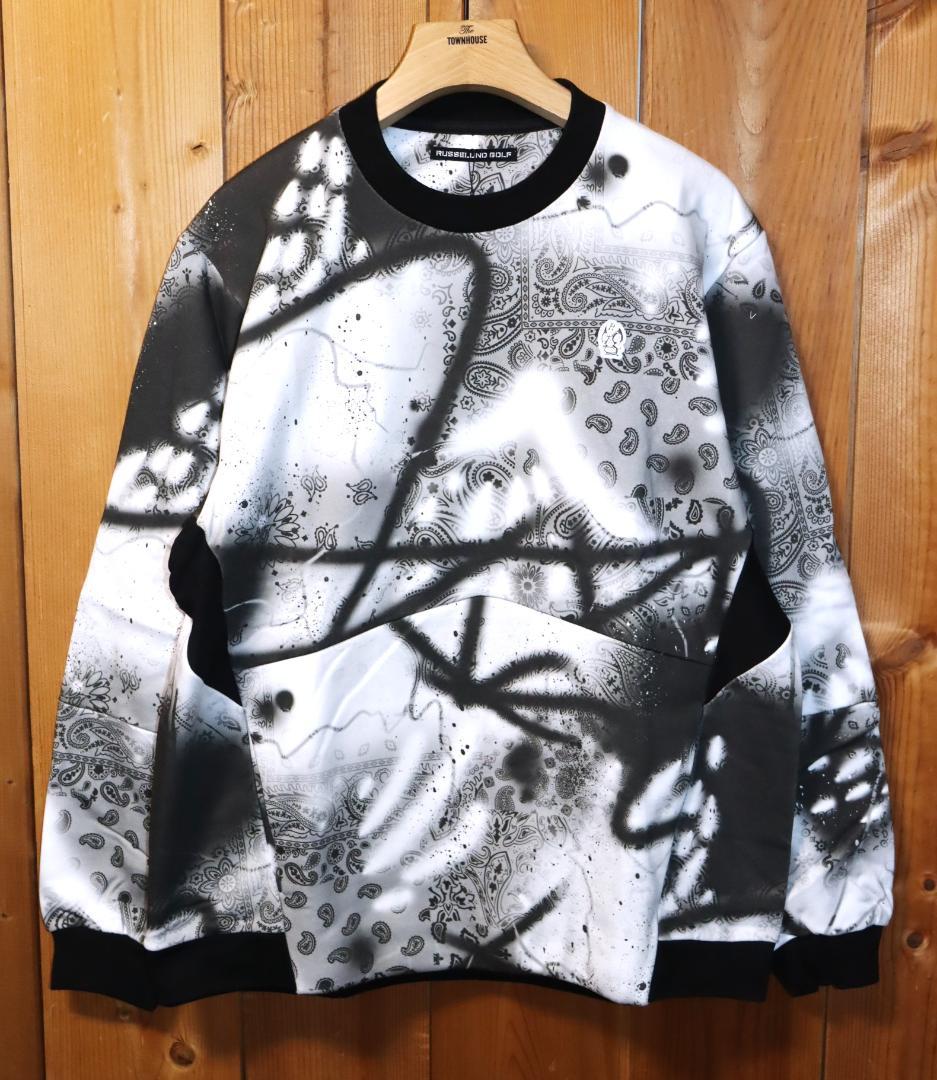 新品 ラッセルノゴルフ クルーネック プルオーバー スプレーペイズリー (5)Ⓗ