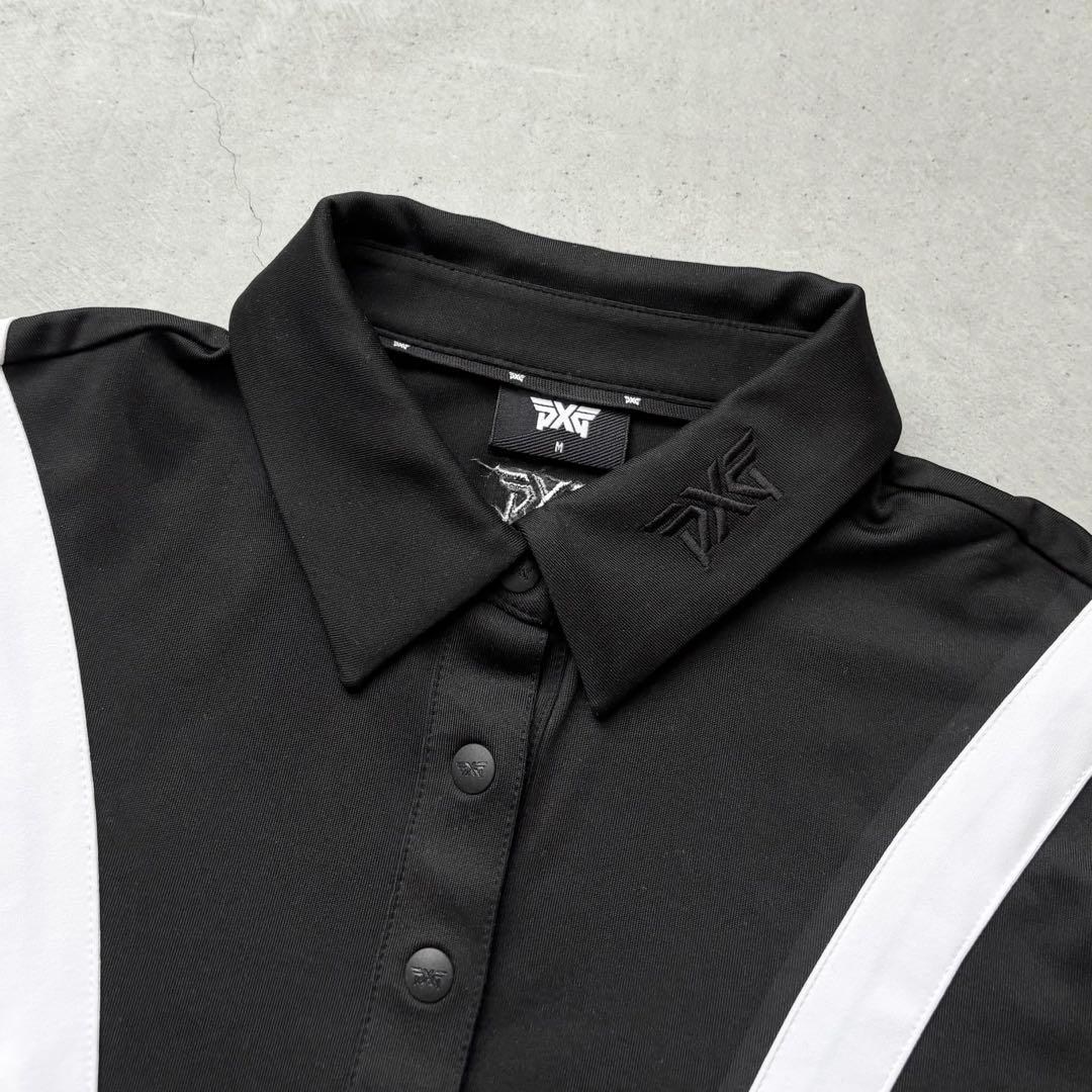 【美品】PXG パーソンズエクストリームゴルフ コントラストストライプ 半袖ポロ