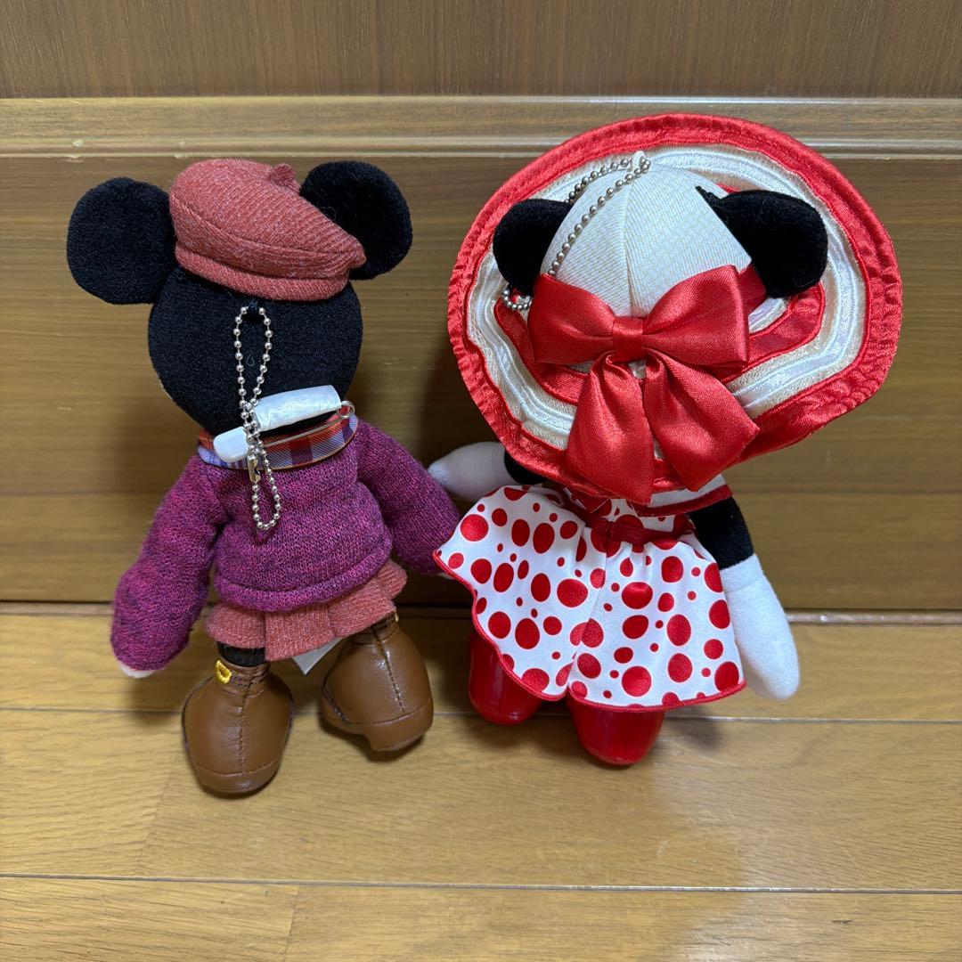 ミニーマウス ぬいぐるみバッジ 2体セット　ミニスタ