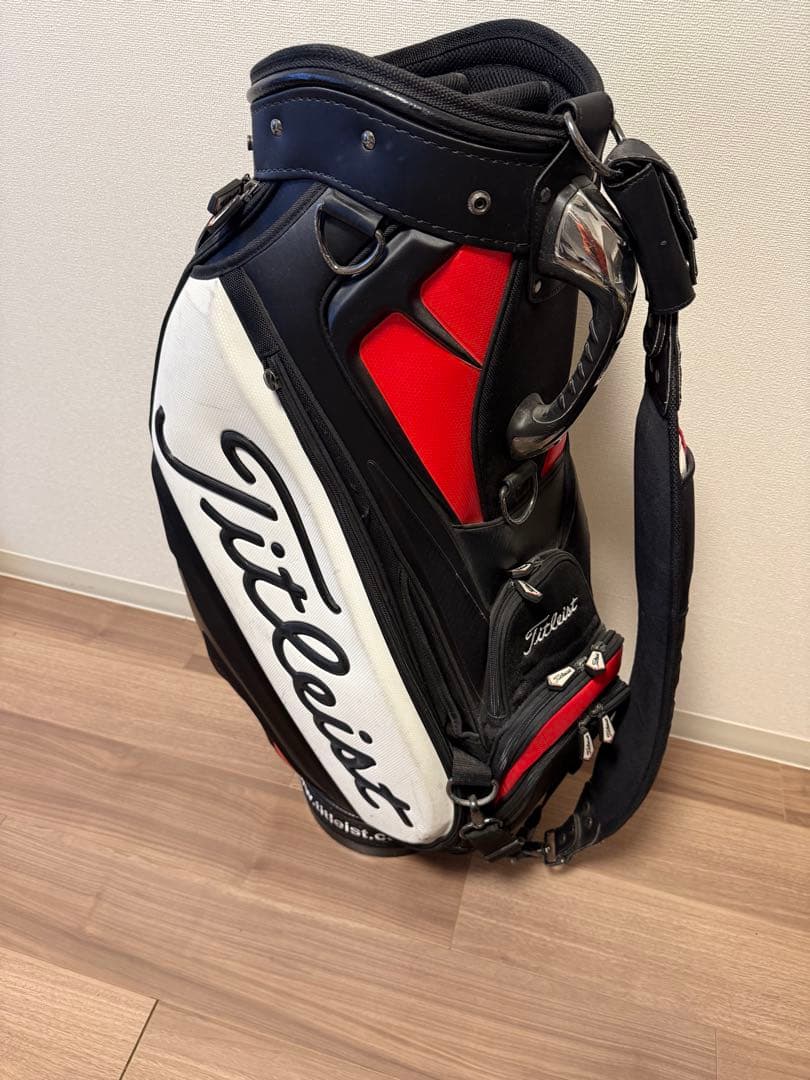 Titleist ゴルフ キャディバッグ 黒/白/赤