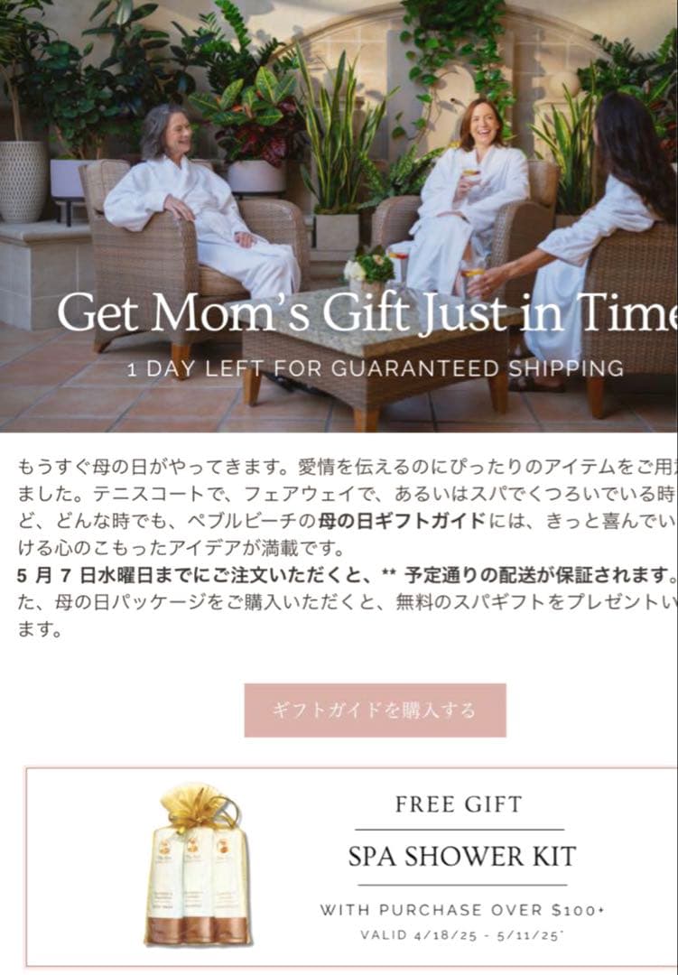 【美品】★超名門ペブルビーチ★GOLFリゾート限定=高級SPAセット=1万円相当