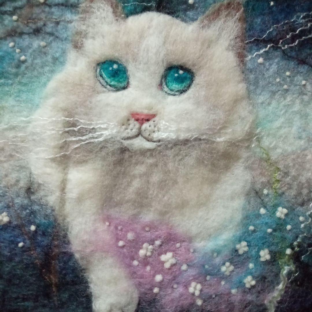 AIKA FELT 羊毛フェルト絵画　額絵「季節の変遷」　壁掛け/置き