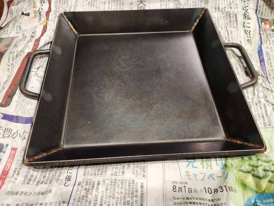 美品 AZUMOA 極厚鉄板 厚さ6ｍｍ フライパン アウトドア アウトドアギア