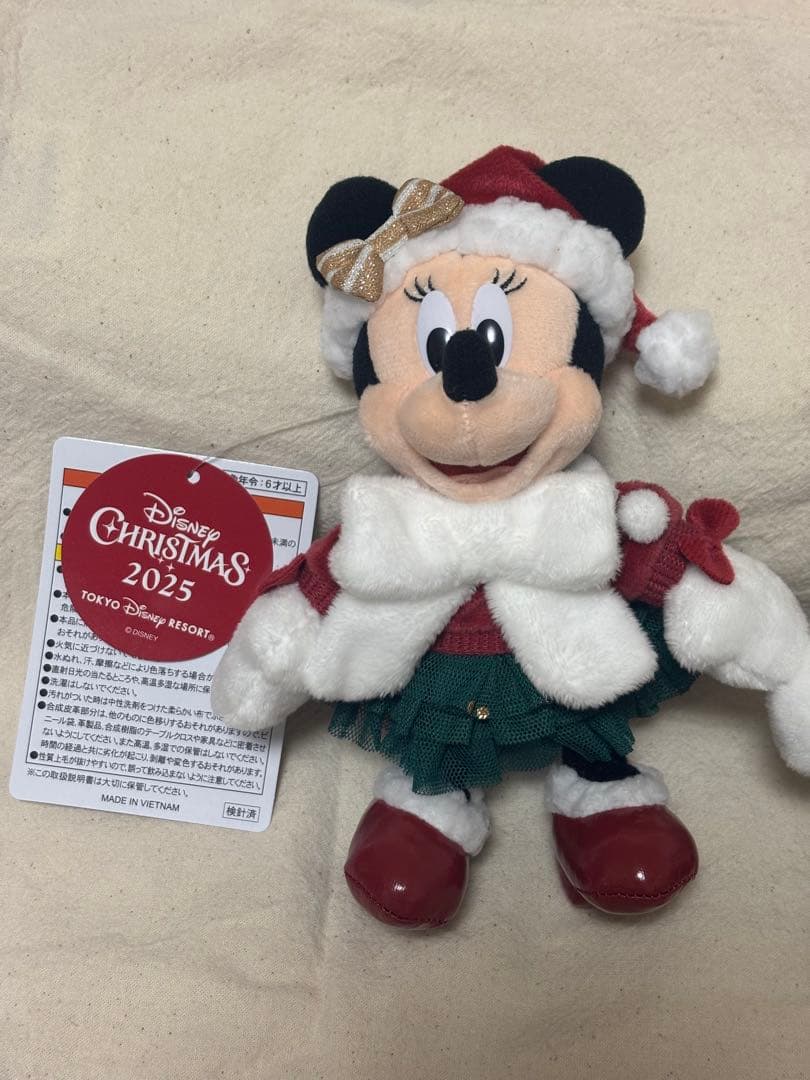 クリスマス ぬいぐるみバッジ ミッキー ミニー セット　ディズニー　2025