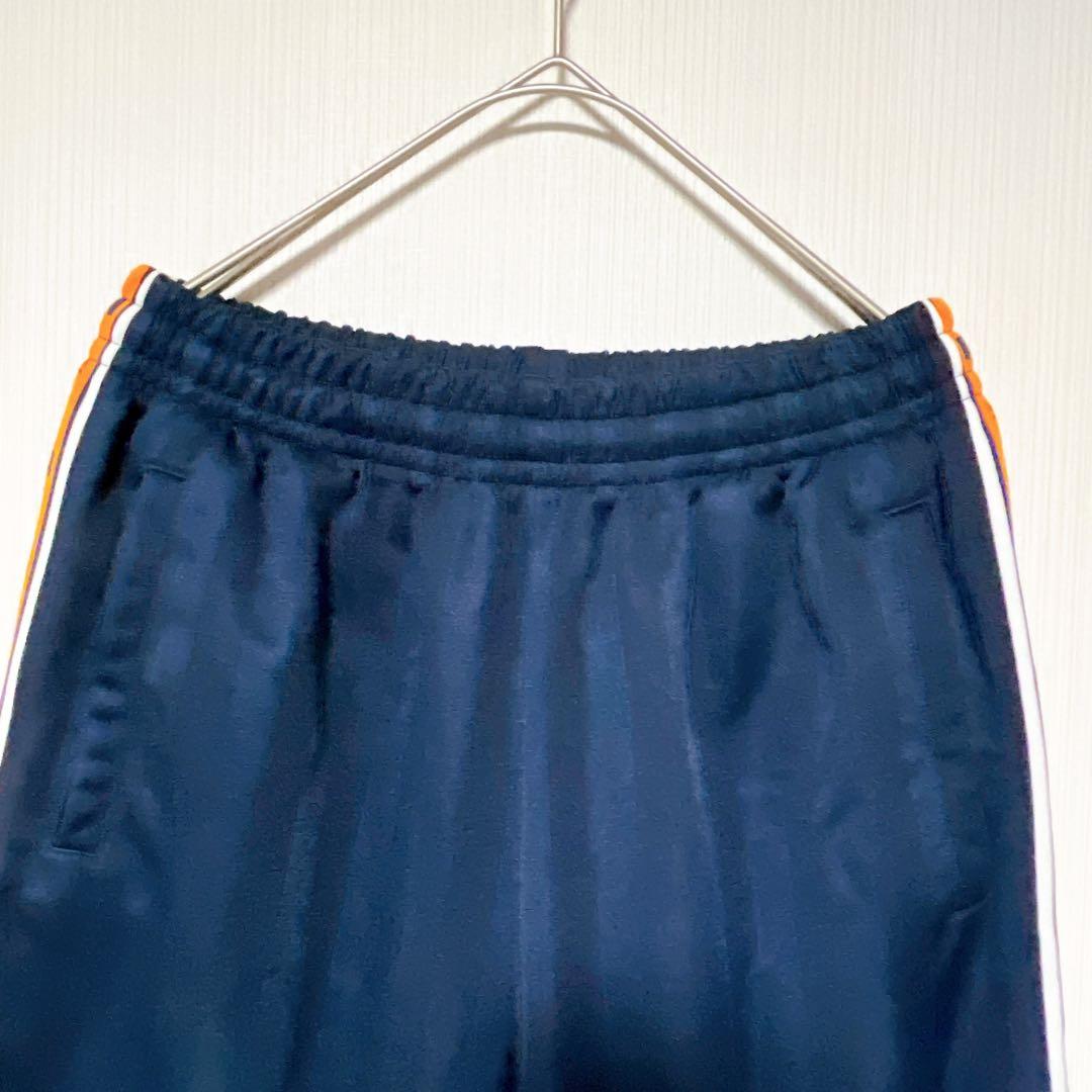 美品✨希少！PUMA プーマ　ネイビーオレンジ ストライプ ジャージパンツ