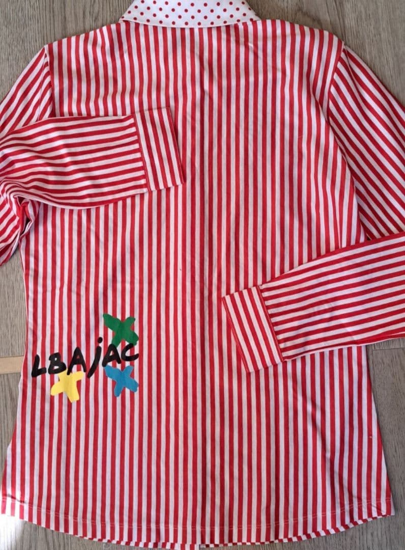 ★新品★カステルバジャック★ゴルフ★ストライプ★40★M★綿100★長袖★