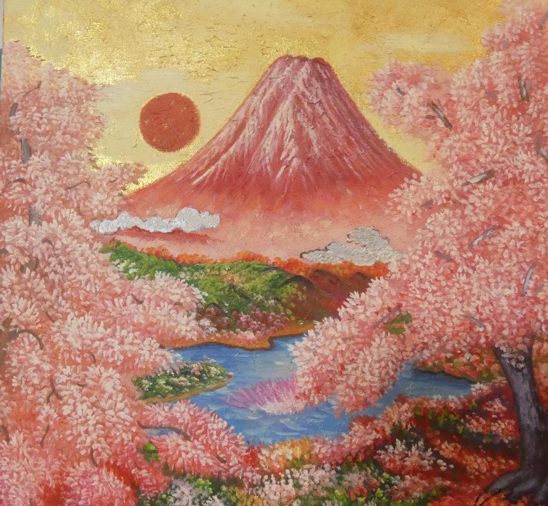 油絵　風景　絹谷幸二 　 【　風景　】手描き　額付き F8