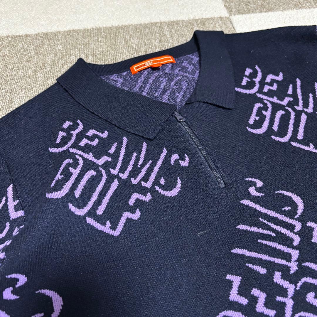 BEAMS GOLF ネイビー ジップアップセーター　Lサイズ