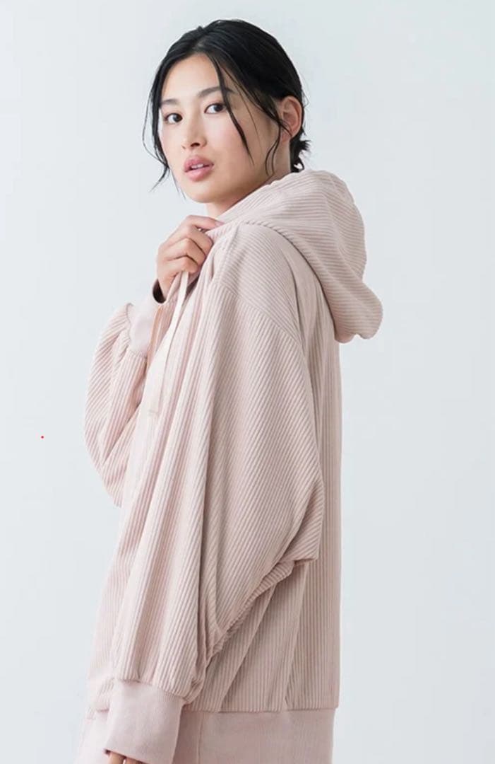 新品★【SUKALA】スフレリブダブルジップフーディ(スモークピンク)