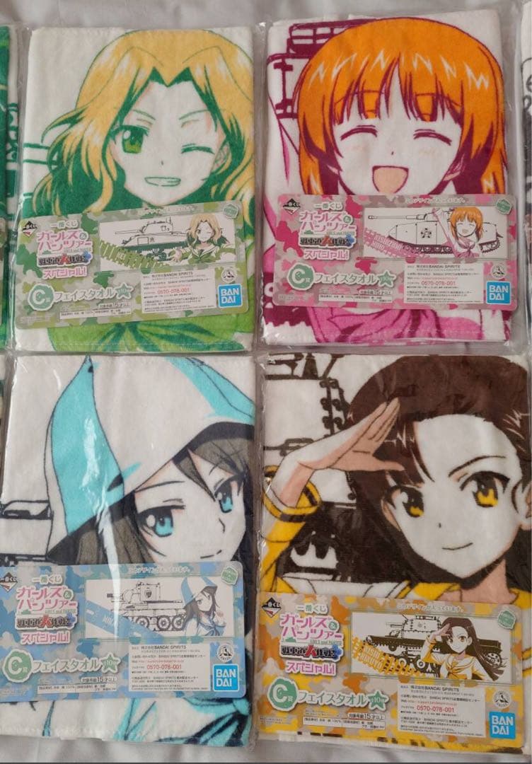 【10枚セット】ガールズ＆パンツァー　一番くじ　フェイスタオル
