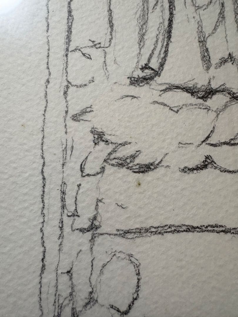 竹中三郎　仏画　肉筆　えんぴつ画　額付き