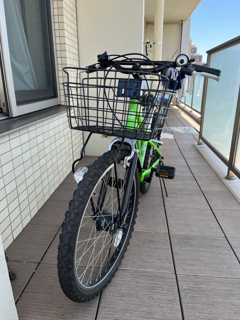 グリーン マウンテンバイク 前面バスケット付き