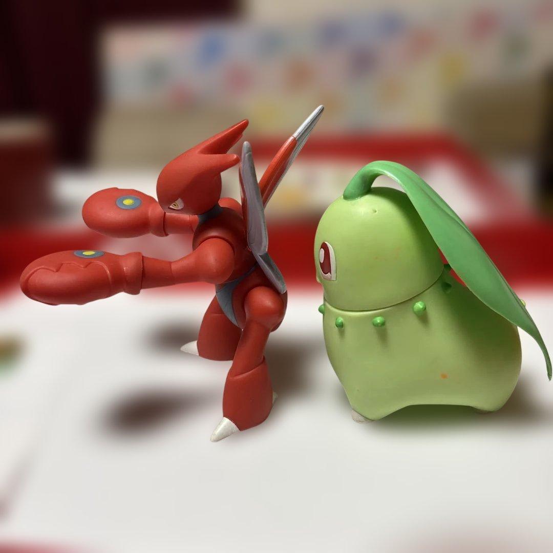 ハッサム　チコリータ　ポケモンdx フィギュア　ソフビ　TOMY