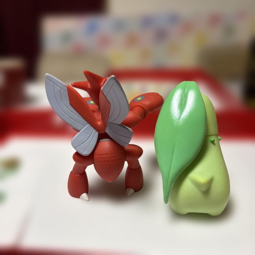 ハッサム　チコリータ　ポケモンdx フィギュア　ソフビ　TOMY