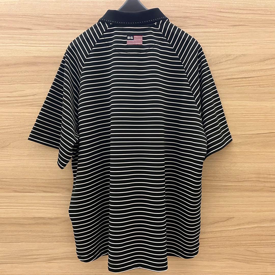 新品★22,000円 BRIEFING 黒M リラックスポロシャツ ストライプ