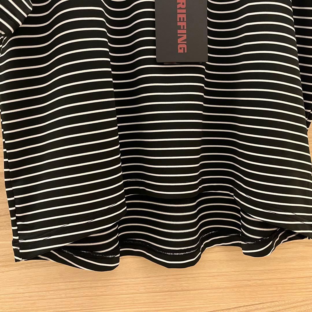 新品★22,000円 BRIEFING 黒M リラックスポロシャツ ストライプ