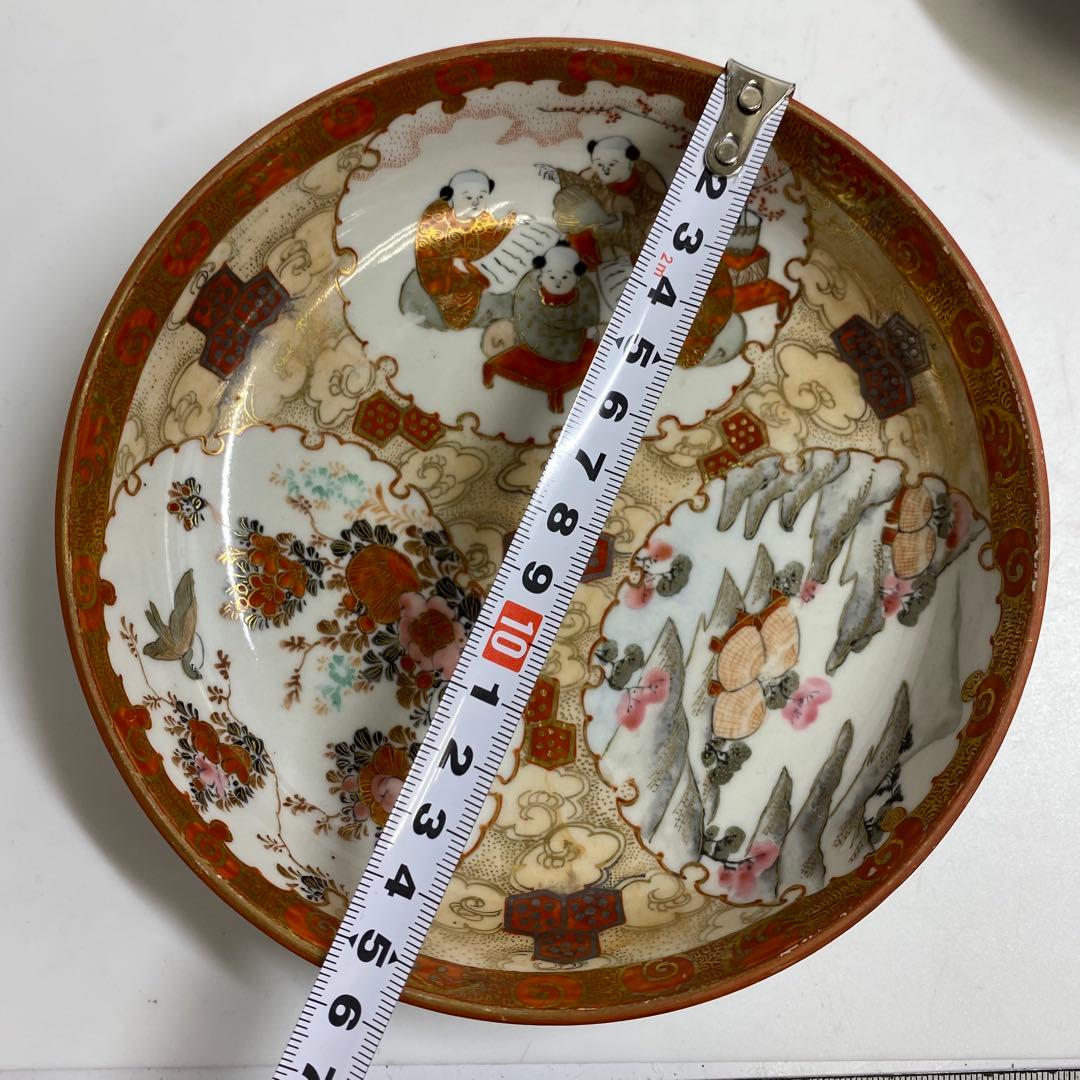 明治初期　金襴手　なます皿　8枚　幅15.7cm 東K7-1216①