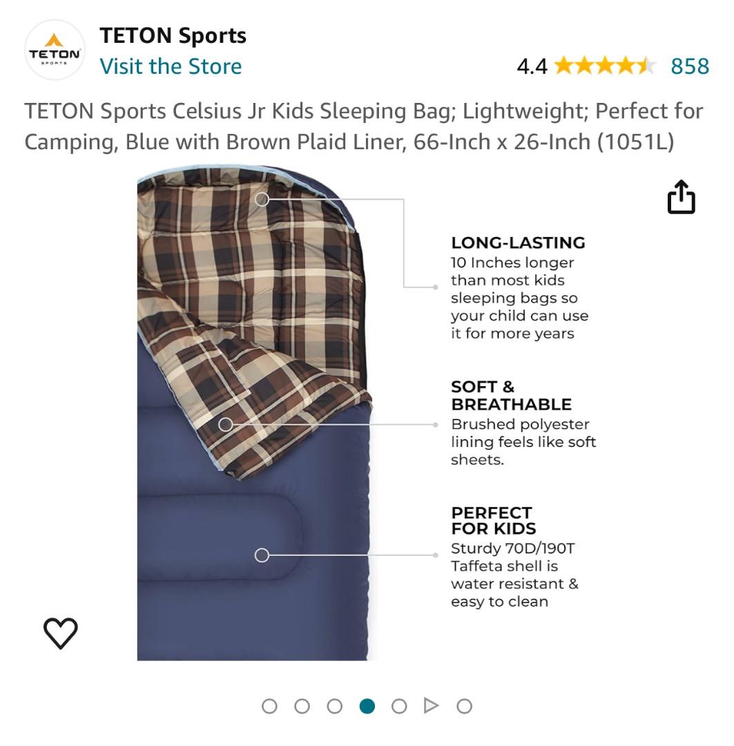 TETON ジュニア 寝袋 シュラフ チェック