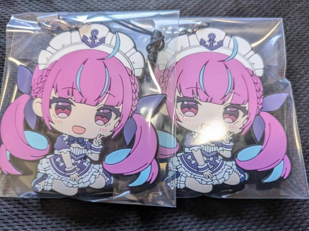 ホロライブ ぺたん娘 ラバーストラップ 2個セット 湊あくあ